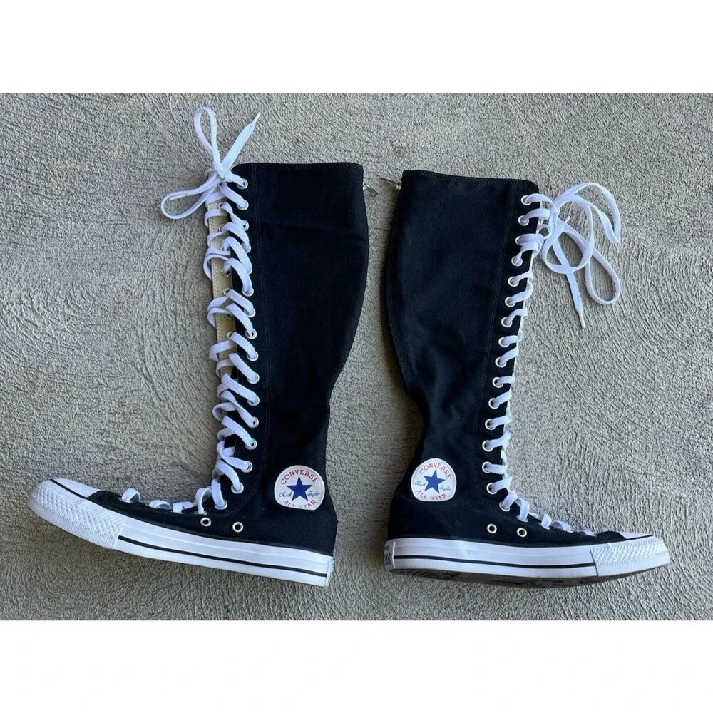 Converse All-Star Women's 7 Men's 5 Tall Knee High Sneakers 1V708 - Black - Picture 1 of 12